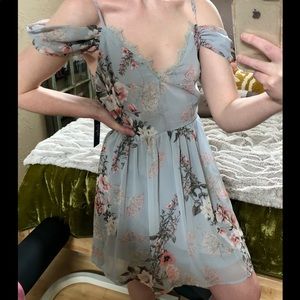 Lulus Light Blue Floral Dress